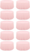 REWOMC 10 Packs 120 Inch Pink Round Polyester Tablecloths / Table Cover for Round Tables, Stain and Wrinkle