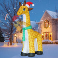 COMIN 10 FT Christmas Inflatables Outdoor Decorations Inflatable Nodding Giraffe with A Santa Hat Blow Ups