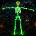 Starweeks Halloween Skeletons Decorations - 53" (135cm) Light Up Skeleton with LED Lights & 2 Red Eyes, Pos