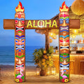 KOOY 9 FT Giant Inflatables Aloha Arch, Built in LED Lights Tiki Hawaiian Luau Party Decorations, Summer