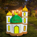 Eid Gift Inflatable Masjid Decoration with LED Lights - Indoor/Outdoor Electric Blow-Up Yard Décor, 40" Tall