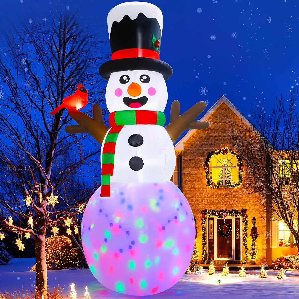 AerWo 12FT Christmas Inflatables Outdoor Snowman Christmas Decorations / Giant Inflatable Snowman with