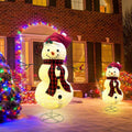 LED Lighted Christmas Snowman Outdoor: JALUNIVERSAL TRI 60 Inch Collapsible Snowman Decorations with 150 LED