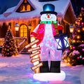 8FT Christmas Inflatable Giant Snowman Outdoor Decorations, Blow Up Snow Man Yard Decor with LED Lights,
