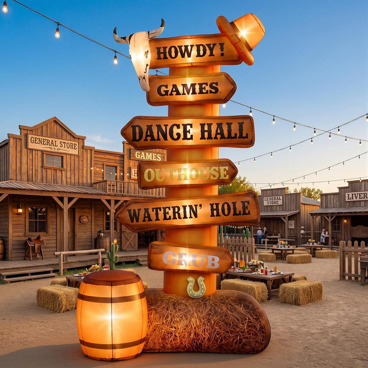 Capoda 6 Ft Howdy Inflatable Archway Decorations Giant Western Cowboy Theme Entrance Decor Western Country