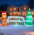 Joiedomi 10 FT Christmas Inflatable Gingerbread Man & Christmas Tree, Holiday Inflatable Outdoor Decoration
