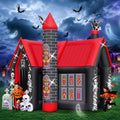 Kalolary 10FT Halloween Inflatable Archway,L-Shape Haunted House Inflatable / Black Skull Arch Inflatables