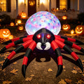 8FT Halloween Inflatables Giant Spider with Built-in LEDs / Halloween Blowups Large Creepy Props for Yard