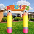 Leyndo 6.56 ft Back to School Inflatable Pencil Arch Decorations / Welcome Blow up Archway Decoration for