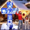 Jenaai 7 FT Christmas Inflatable Nativity Scene Outdoor Decorations Holy Night Christian Christmas Cross Blow