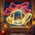 Jyoiat 33-Inch Christmas Bell Lights Outdoor with Timer Wall Hanging Decor / Built-In Timer Automates 297-LED